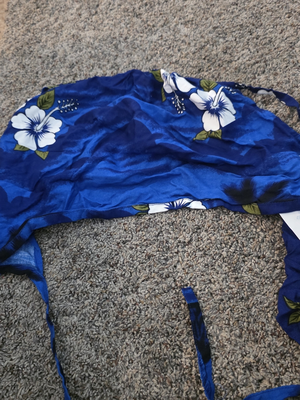 Blue Floral Halter Swim Top
